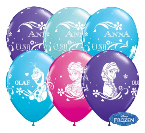 Apdrukāts lateksa balons "Anna, Elsa & Olaf" (30 cm)