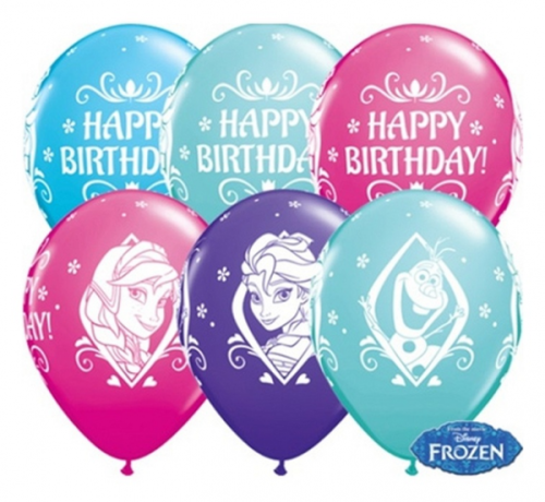 Воздушный Шар с рисунком "Frozen Happy Birthday" (30 см)