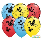 Apdrukāts lateksa balons Mickey, pastel mix ST (30 cm)