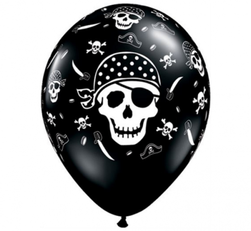 Apdrukāts lateksa balons "Skull Pirate" (30 cm)