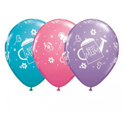 Apdrukāts lateksa balons "Best Mum Watering Can" (30 cm)
