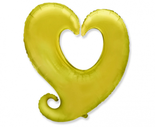 Воздушный шар фольги 24" FX Сердце Y, золото