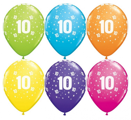 Apdrukāts lateksa balons " 10 " (30 cm)