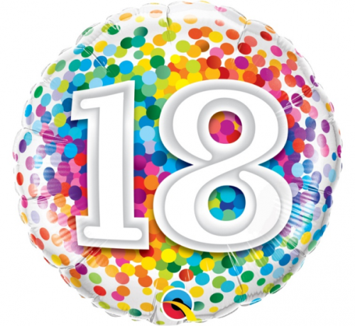 45 cm Folija balons CIR "18 Confetti"