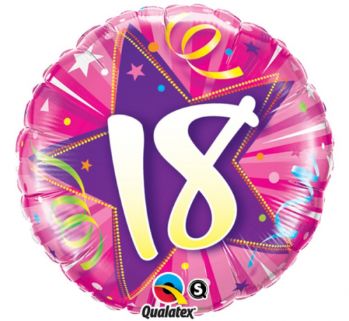 45 cm Folija balons "Number 18" pink
