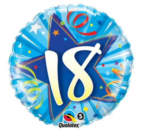 45 cm Folija balons CIR "18", blue ST ASORT
