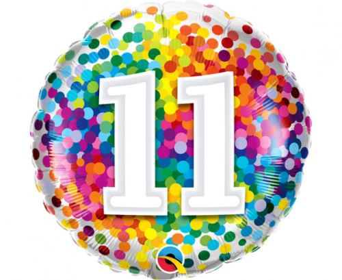 45 cm Folija balons Rainbow Confetti, 11