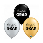 Apdrukāts lateksa balons Congrats Grad (30 cm)