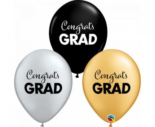 Apdrukāts lateksa balons Congrats Grad (30 cm)