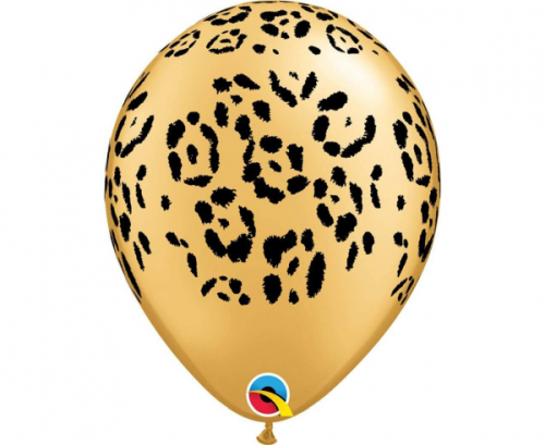 Apdrukāts lateksa balons Leopard dots, gold (30 cm)