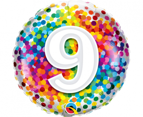 Воздушный шар из фольги 45 см Rainbow confetti 9
