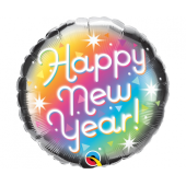 Воздушный шар из фольги 45 см Happy new year, prismatic