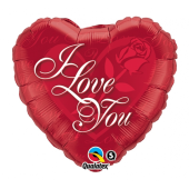 45 cm Folija balons HRT "I Love You on a rose"