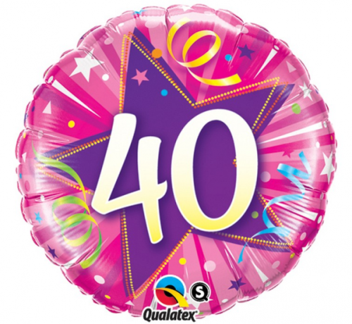 45 cm Folija balons "Number 40" pink