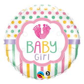 Воздушный шар из фольги 45 см CIR "Baby Girl Lo(FEET)e"