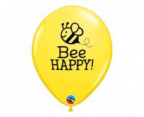 Apdrukāts lateksa balons Happy Bee (30 cm)