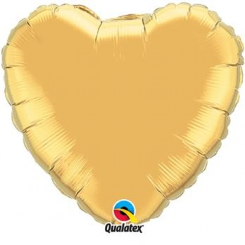 Воздушный шар из фольги 45 см Heart, gold