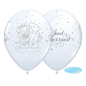 Apdrukāts lateksa balons "Me To You Tatty Teddy Just Married" (30 cm)