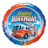 Воздушный шар из фольги 45 см Birthday Fire Truck (happy birthday) "