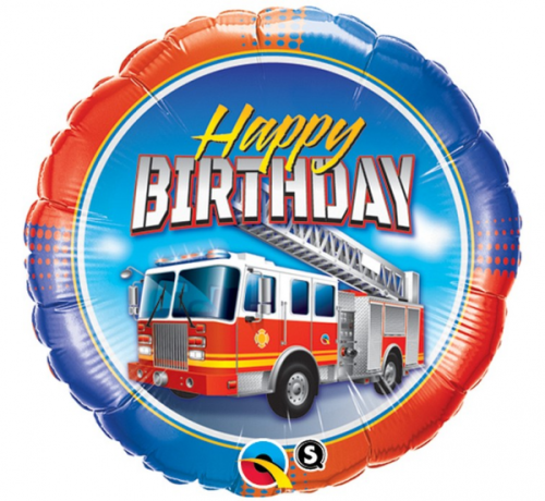 45 cm Folija balons Birthday Fire Truck (happy birthday) "