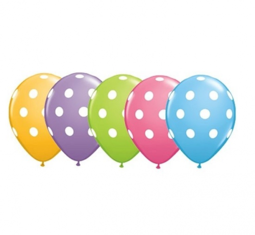 Apdrukāts lateksa balons"with overprint ." Polka Dots " (30 см)