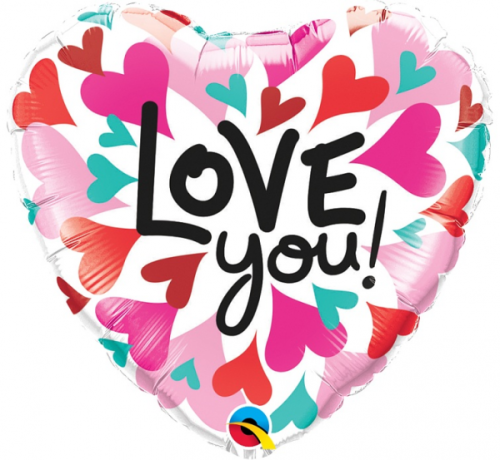 Воздушный шар из фольги 45 см HRT "Love You Converging Hearts"