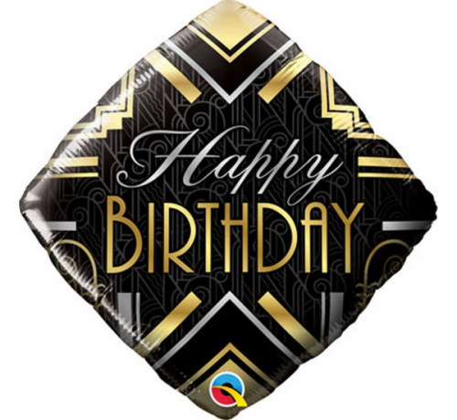 45 cm Folija balons SQR "Happy Birthday"