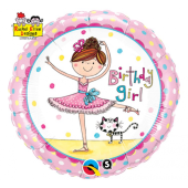 Воздушный шар из фольги 45 см Birthday Girl (ballerina) "