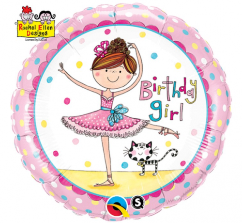45 cm Folija balons Birthday Girl (ballerina) "
