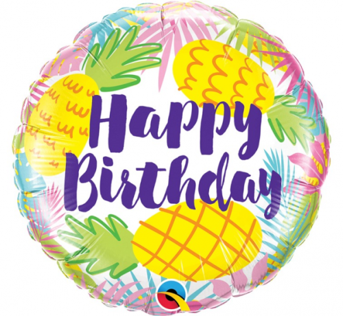 45 cm Folija balons CIR - "Birthday Pineapples"