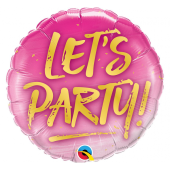 Воздушный шар из фольги 45 см - "LET''S PARTY!"