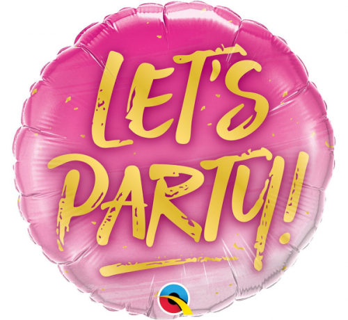 Воздушный шар из фольги 45 см - "LET''S PARTY!"
