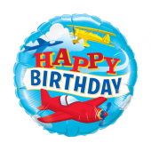 Воздушный шар из фольги 45 см "Happy Birthday - Planes"