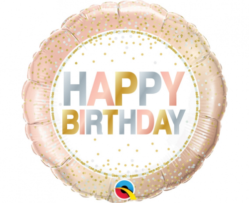 45 cm Folija balons CIR Birthday Metallic Dots