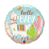 Воздушный шар из фольги 45 см - Hello Baby LLama