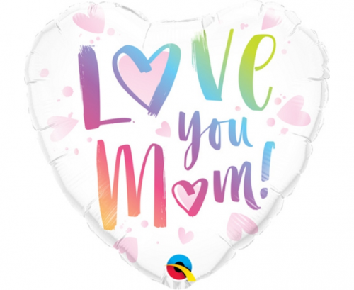Воздушный шар из фольги 45 см HRT Love you Mom
