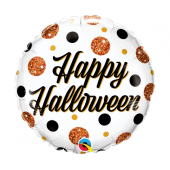 Воздушный шар из фольги 45 см Happy Halloween, dots