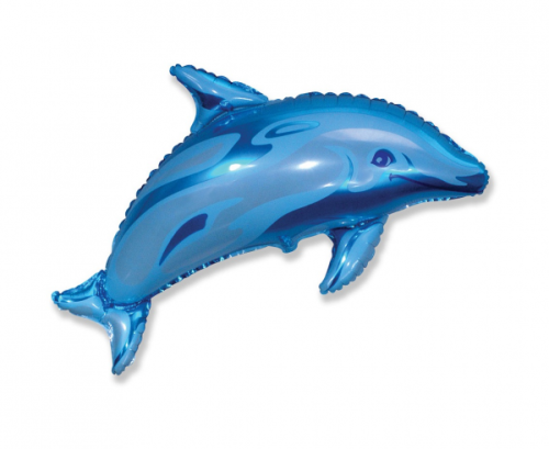 Воздушный шар из фольги 24" FX - Дельфин, синий