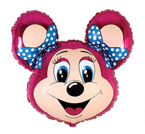 Фольгированный шар 75 см FX - Mickey Mouse, розовый, 1 шт.