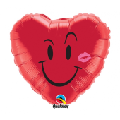 Воздушный шар из фольги 45 см "Smile", red