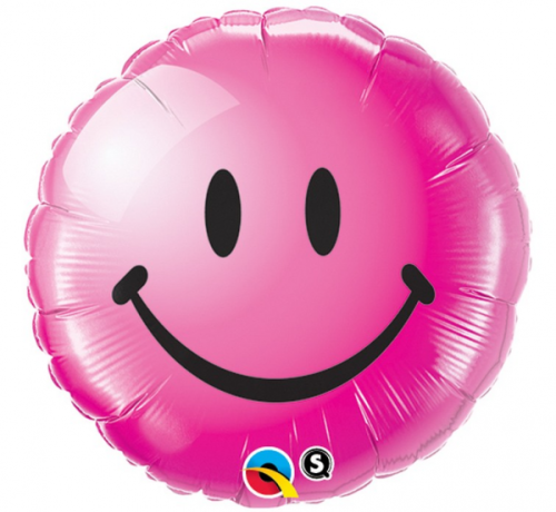 Воздушный шар из фольги 45 см Smile, cranberry"