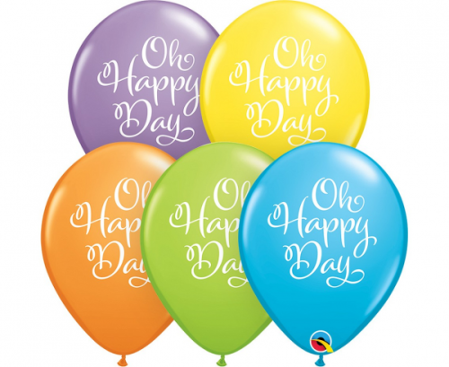Воздушный Шар с рисунком RND pastel with printing Oh Happy Day (30 см)