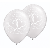 Apdrukāts lateksa balons "Stylized hearts" (30 cm)