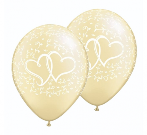 Apdrukāts lateksa balons Hearts (30 cm)