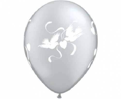 Apdrukāts lateksa balons 2 Doves (30 cm)