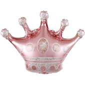 Шар с клапаном (15''/38 см) Мини-фигура, Корона, Розовое Золото, 1 шт.