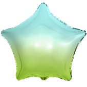 Шар (18''/46 см) Звезда, Голубой, Градиент, 1 шт.