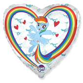 Шар (18''/46 см) Сердце, My Little Pony, Лошадка Радуга в облаках, Белый, 1 шт.