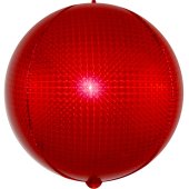 Шар (24''/61 см) Сфера 3D, Стерео, Красный, Голография, 1 шт.