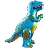 Шар (25''/64 см) Ходячая Фигура, Динозавр Аллозавр, Синий, 1 шт. в упак.